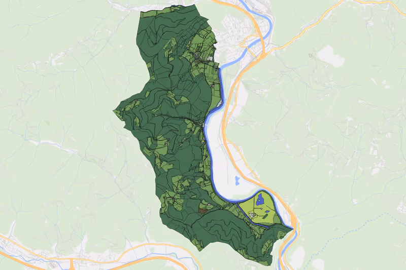 Kartenvorschau des Bodenverbrauchs der KG Adriach