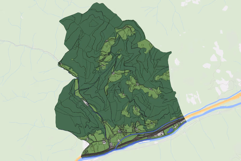 Kartenvorschau des Bodenverbrauchs der KG Laufnitzdorf