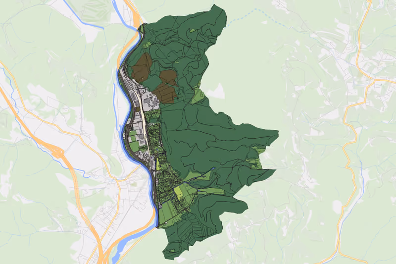 Kartenvorschau des Bodenverbrauchs der KG Peggau