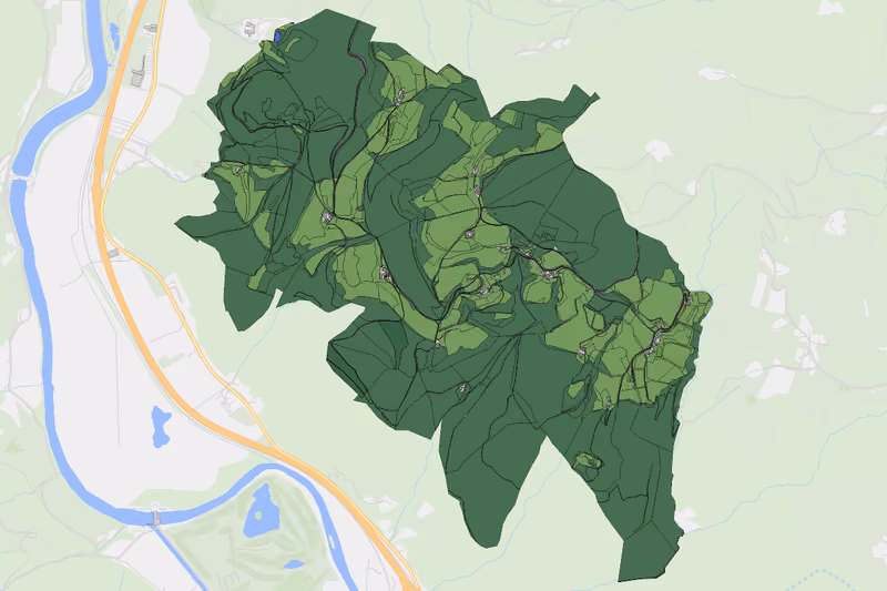 Kartenvorschau des Bodenverbrauchs der KG Pfannberg