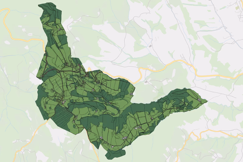 Kartenvorschau des Bodenverbrauchs der KG Rechberg