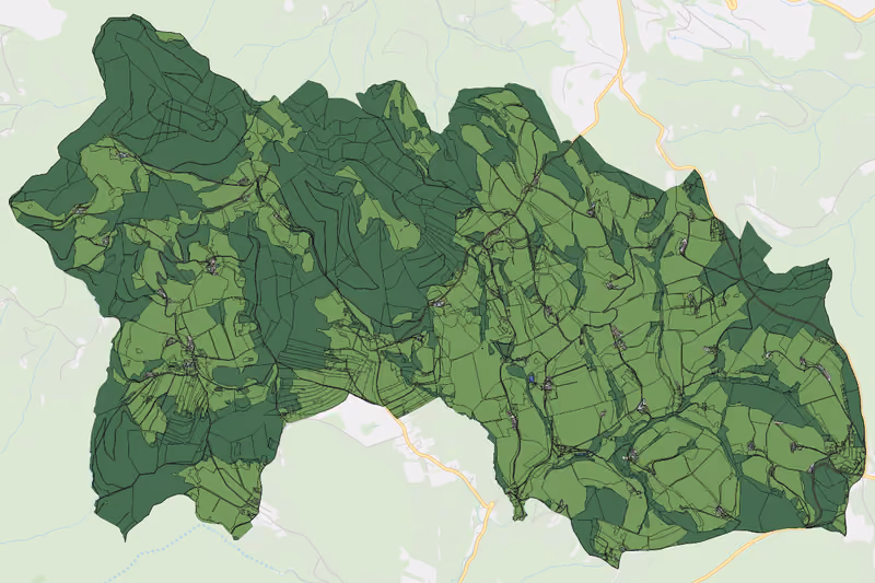 Kartenvorschau des Bodenverbrauchs der KG Schönegg