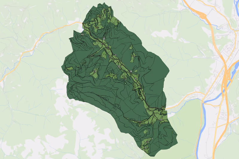 Kartenvorschau des Bodenverbrauchs der KG Stübinggraben