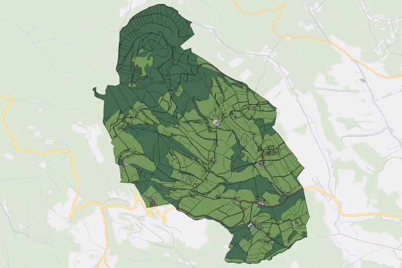 Kartenvorschau des Bodenverbrauchs der KG Tulwitzviertel