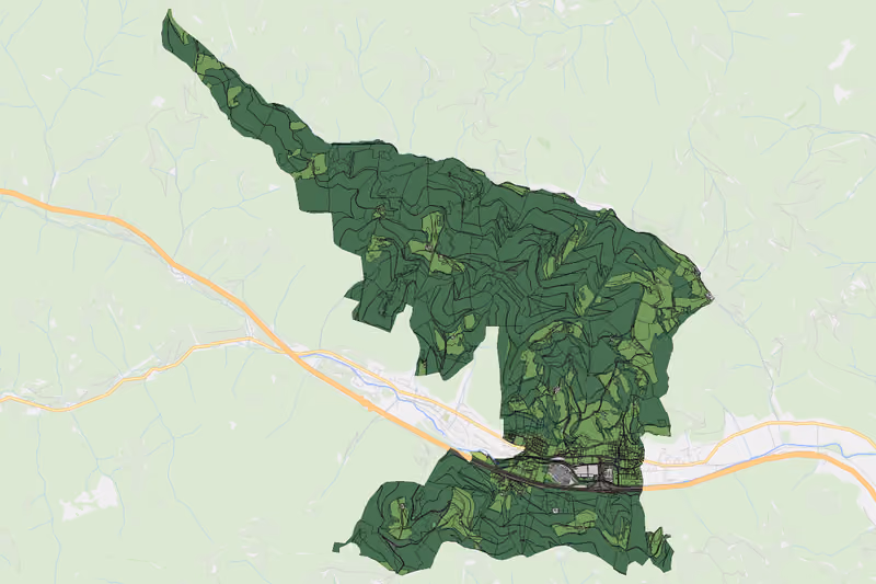 Kartenvorschau des Bodenverbrauchs der KG Übelbach Land