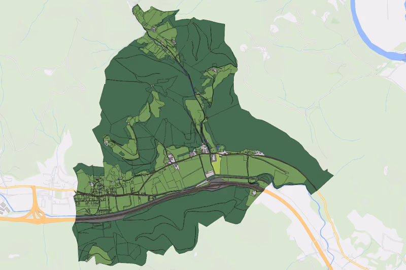 Kartenvorschau des Bodenverbrauchs der KG Waldstein