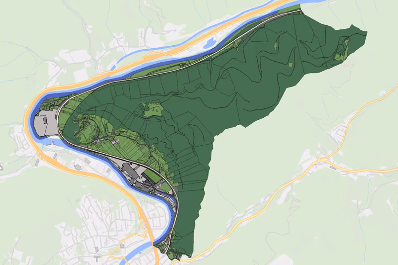 Kartenvorschau des Bodenverbrauchs der KG Wannersdorf