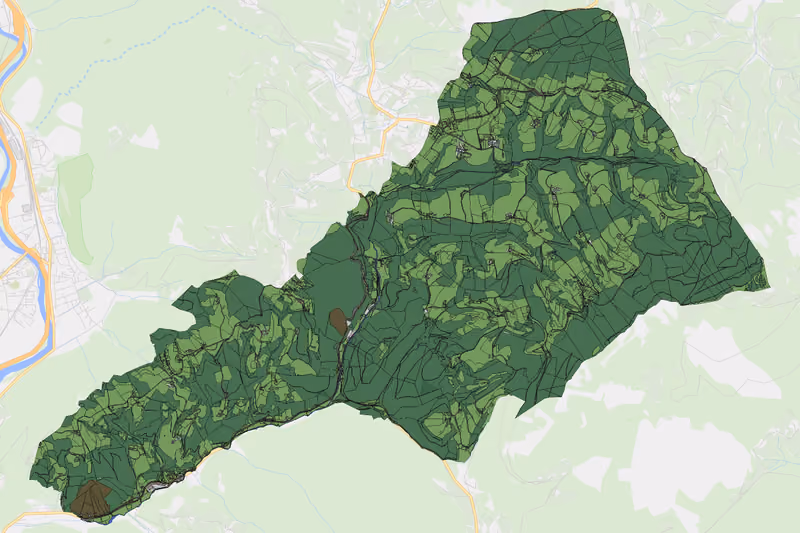 Kartenvorschau des Bodenverbrauchs der KG Windhof