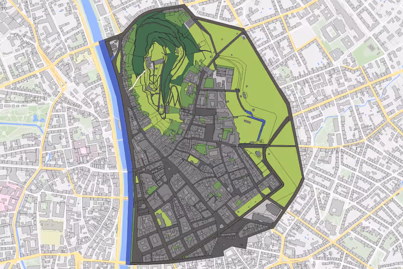 Kartenvorschau des Bodenverbrauchs der KG Innere Stadt