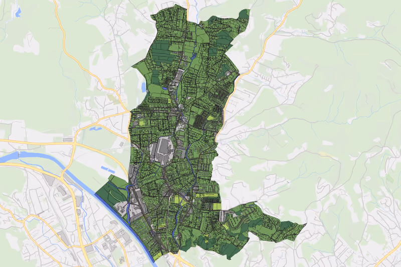 Kartenvorschau des Bodenverbrauchs der KG Andritz