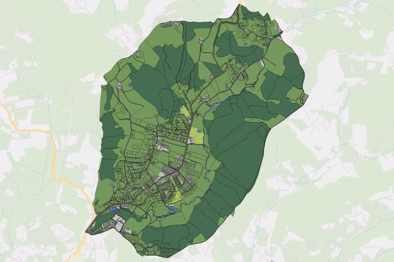 Kartenvorschau des Bodenverbrauchs der KG Graz Stadt-Fölling