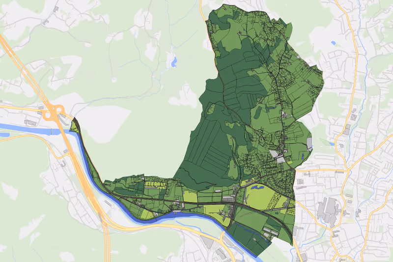 Kartenvorschau des Bodenverbrauchs der KG Graz Stadt-St. Veit ob Graz