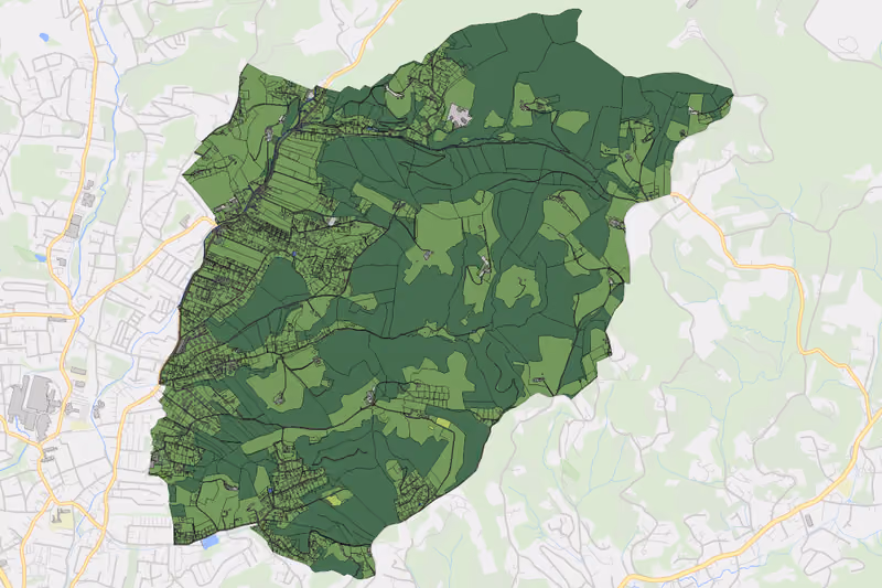 Kartenvorschau des Bodenverbrauchs der KG Graz Stadt-Weinitzen
