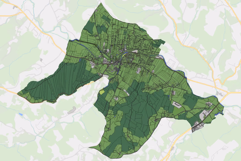 Kartenvorschau des Bodenverbrauchs der KG Eggersdorf