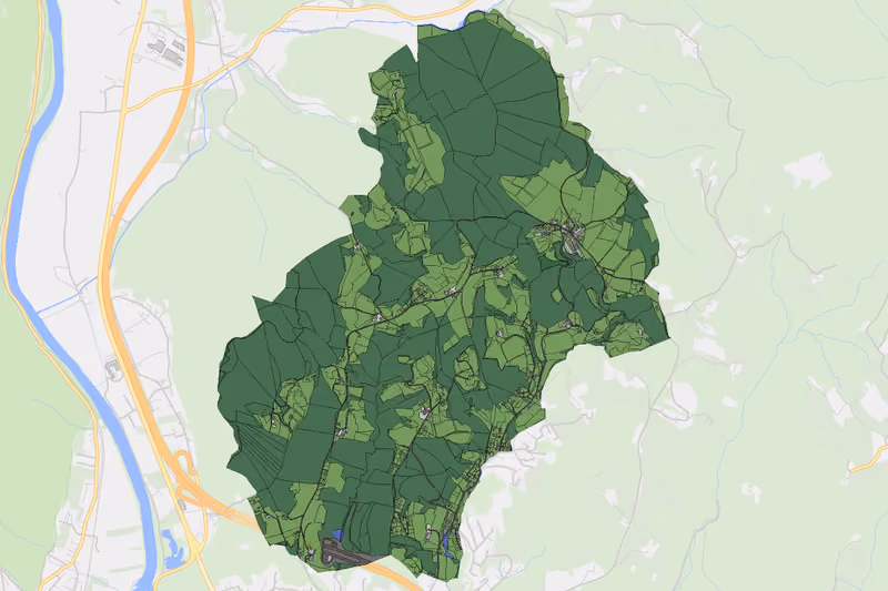 Kartenvorschau des Bodenverbrauchs der KG Forstviertel