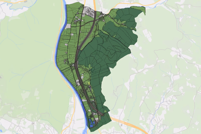 Kartenvorschau des Bodenverbrauchs der KG Friesach-St. Stefan