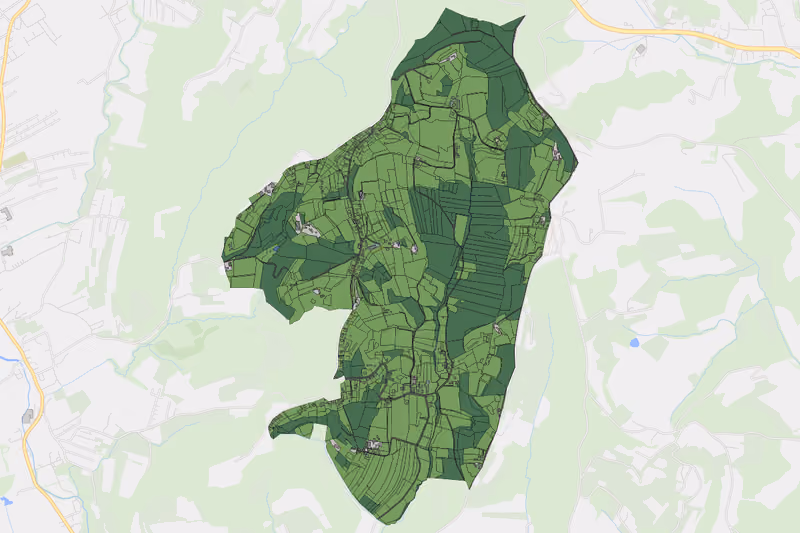 Kartenvorschau des Bodenverbrauchs der KG Gnaning