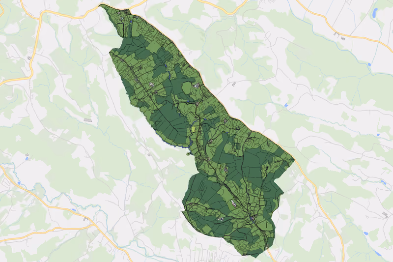 Kartenvorschau des Bodenverbrauchs der KG Haselbach