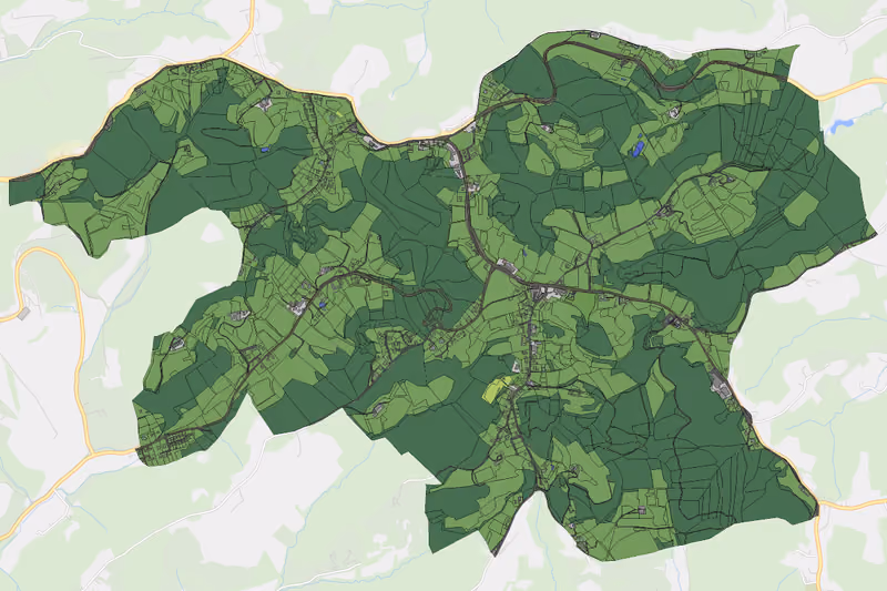 Kartenvorschau des Bodenverbrauchs der KG Hönigthal