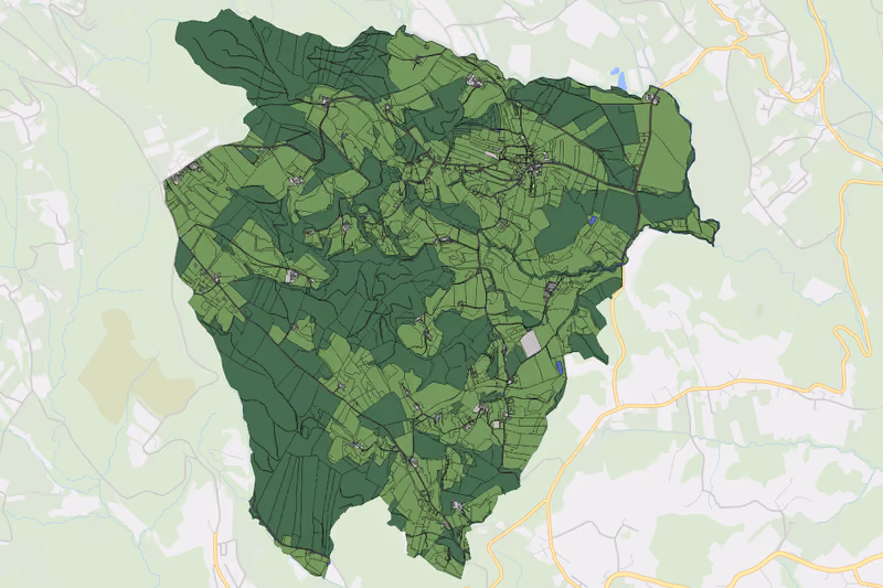 Kartenvorschau des Bodenverbrauchs der KG Hofstätten