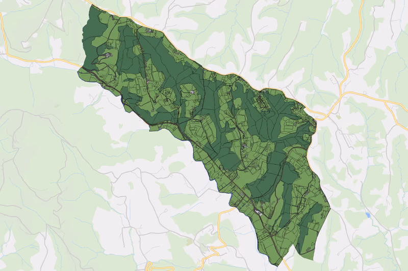 Kartenvorschau des Bodenverbrauchs der KG Jaritzberg