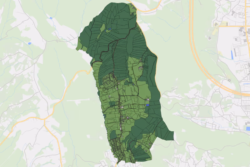 Kartenvorschau des Bodenverbrauchs der KG Mantscha