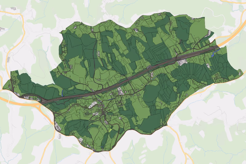 Kartenvorschau des Bodenverbrauchs der KG Nestelbach
