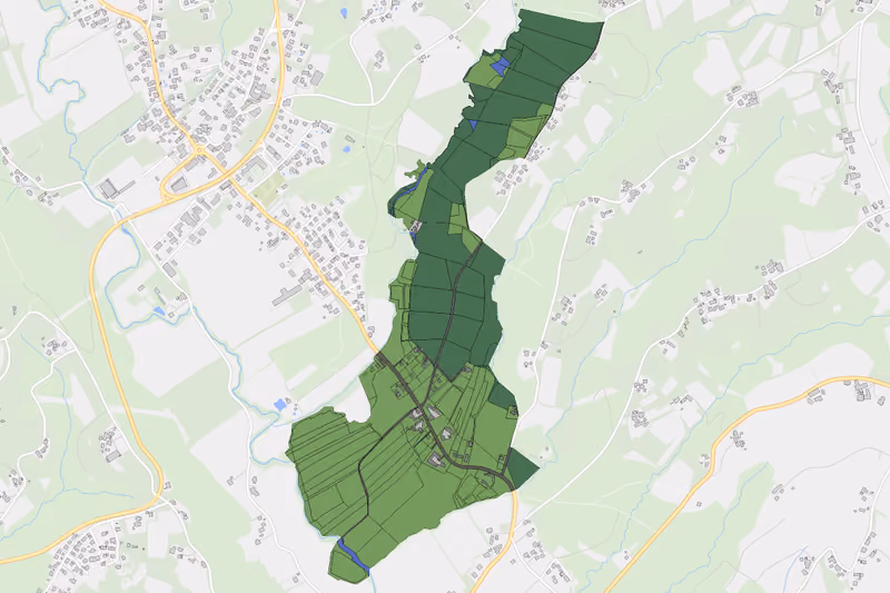 Kartenvorschau des Bodenverbrauchs der KG Pirka-Söding