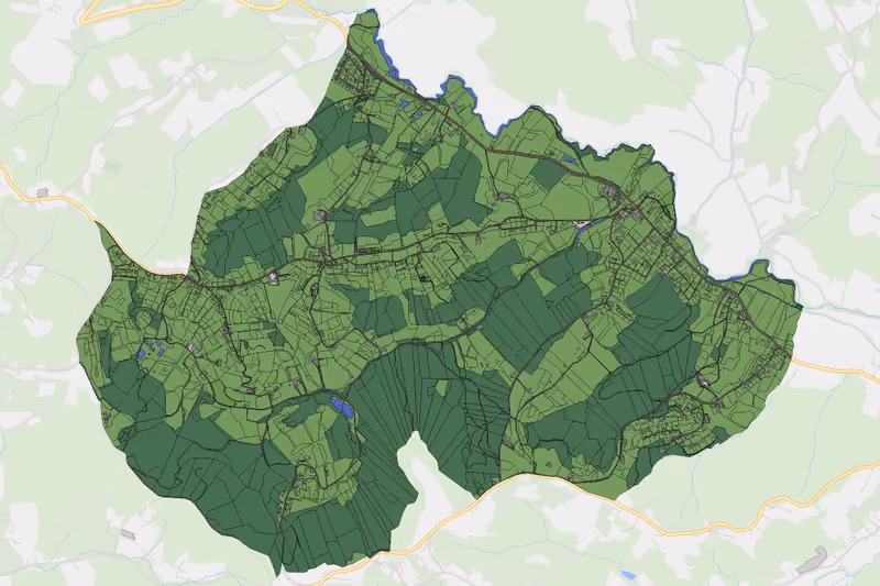 Kartenvorschau des Bodenverbrauchs der KG Purgstall