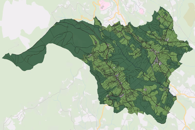 Kartenvorschau des Bodenverbrauchs der KG Rinnegg