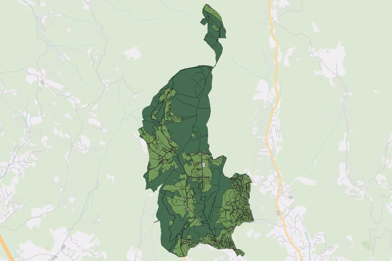 Kartenvorschau des Bodenverbrauchs der KG Stattegg-St. Veit ob Graz