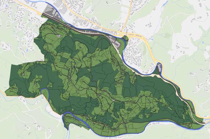 Kartenvorschau des Bodenverbrauchs der KG Arnstein