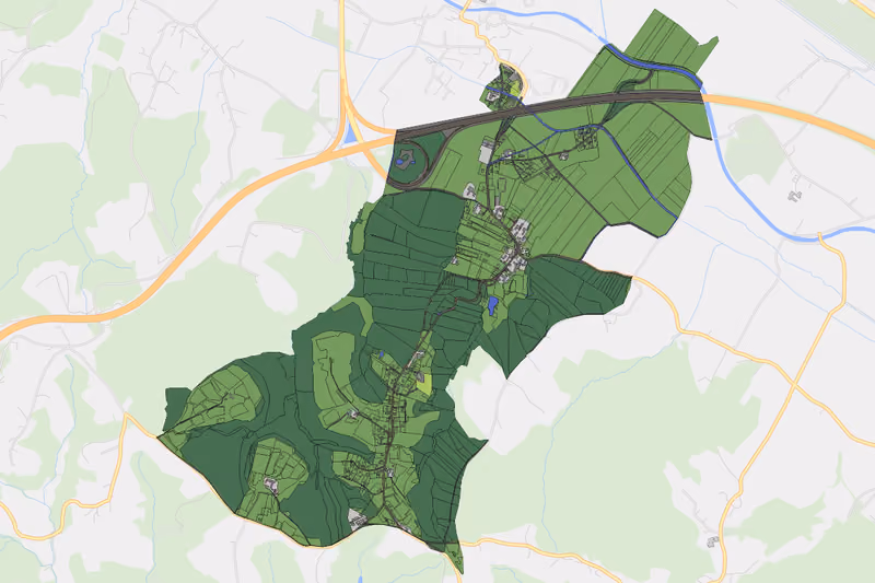 Kartenvorschau des Bodenverbrauchs der KG Fluttendorf