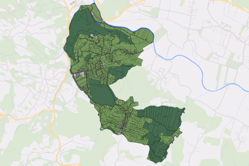 Kartenvorschau des Bodenverbrauchs der KG Grabenwarth