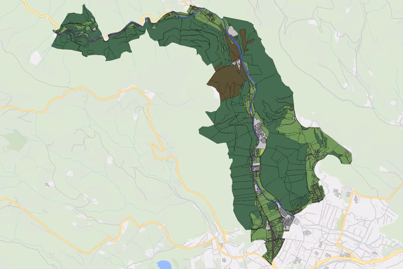 Kartenvorschau des Bodenverbrauchs der KG Gradenberg
