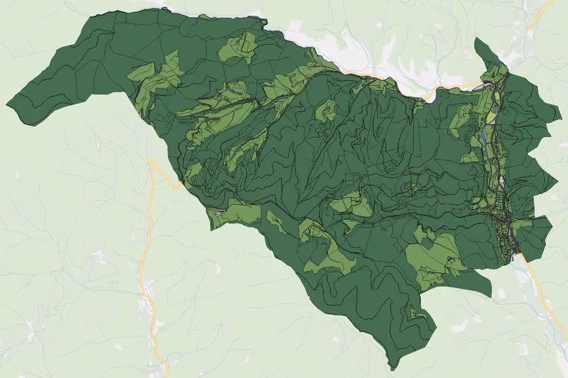 Kartenvorschau des Bodenverbrauchs der KG Kainach