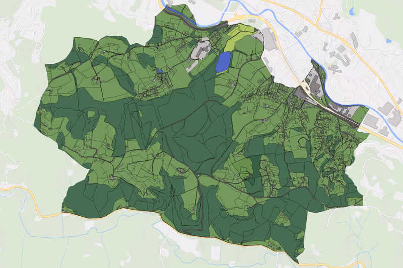 Kartenvorschau des Bodenverbrauchs der KG Kowald