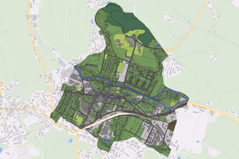 Kartenvorschau des Bodenverbrauchs der KG Köflach