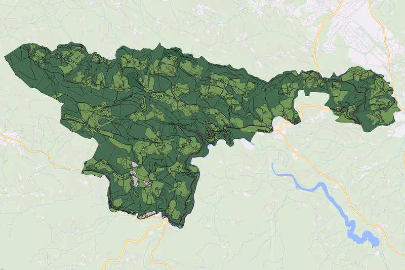 Kartenvorschau des Bodenverbrauchs der KG Kreuzberg