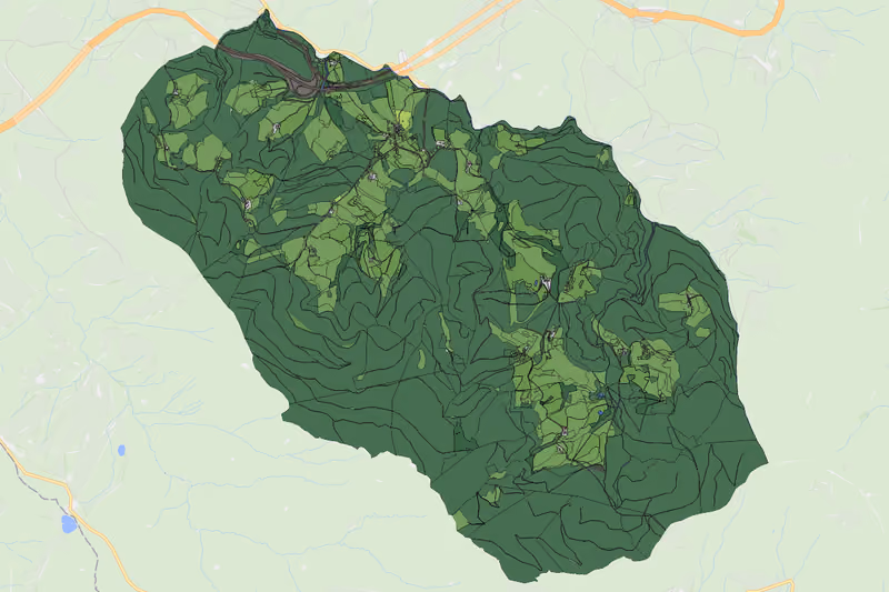 Kartenvorschau des Bodenverbrauchs der KG Modriach