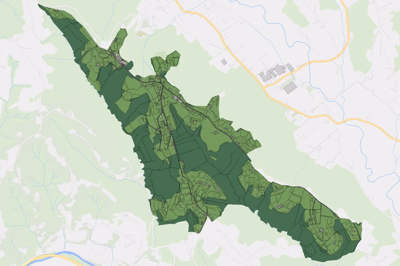 Kartenvorschau des Bodenverbrauchs der KG Muggauberg