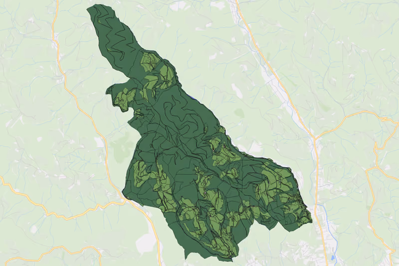Kartenvorschau des Bodenverbrauchs der KG Piberegg
