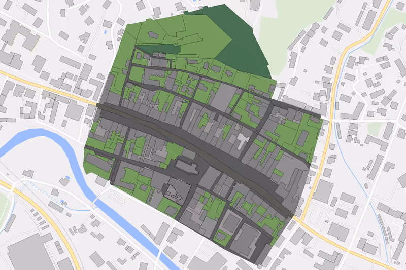 Kartenvorschau des Bodenverbrauchs der KG Voitsberg Stadt