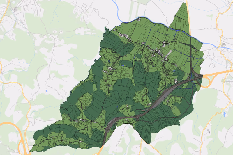 Kartenvorschau des Bodenverbrauchs der KG Stögersdorf