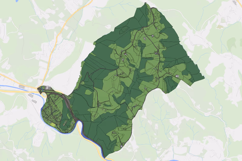 Kartenvorschau des Bodenverbrauchs der KG Thallein