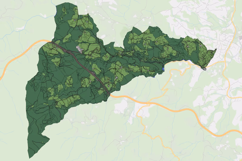 Kartenvorschau des Bodenverbrauchs der KG Unterwald