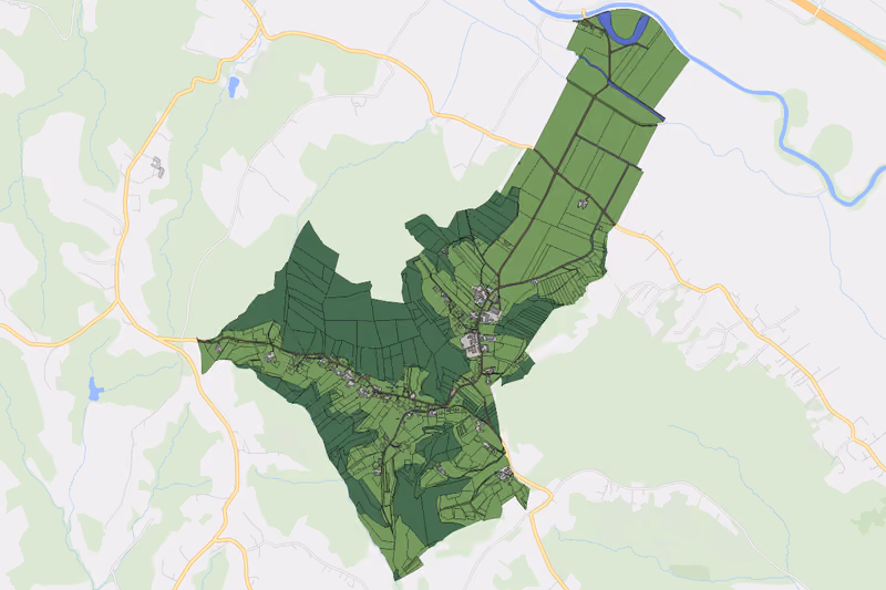 Kartenvorschau des Bodenverbrauchs der KG Gießenberg
