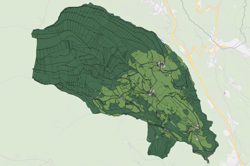 Kartenvorschau des Bodenverbrauchs der KG Baumgarten