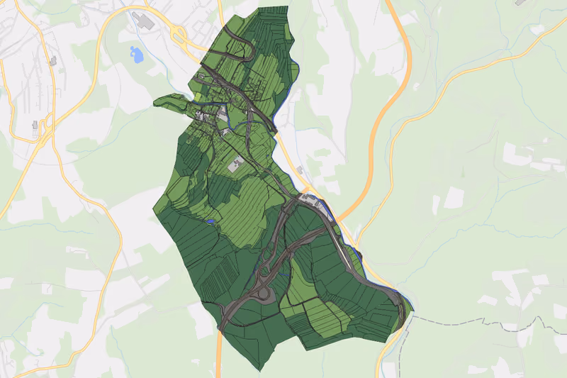 Kartenvorschau des Bodenverbrauchs der KG Haideggendorf