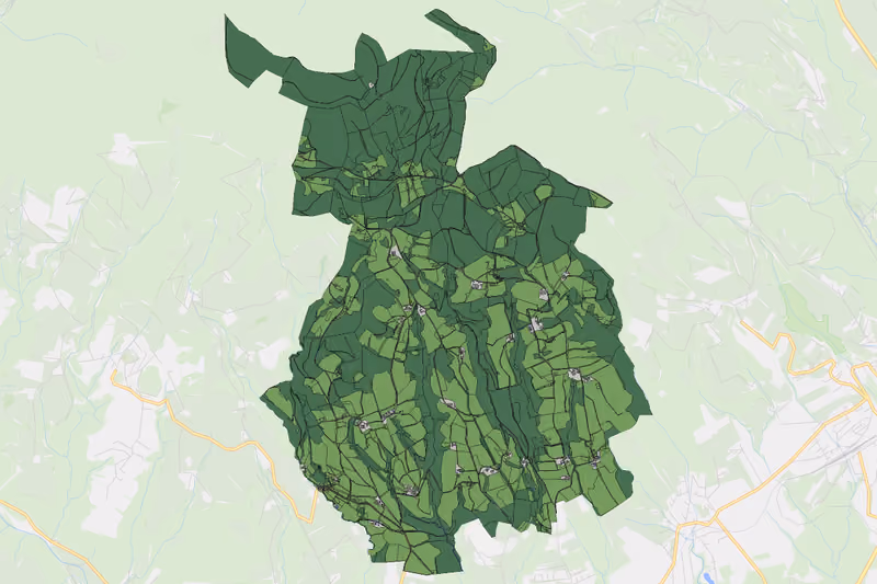 Kartenvorschau des Bodenverbrauchs der KG Hohenau